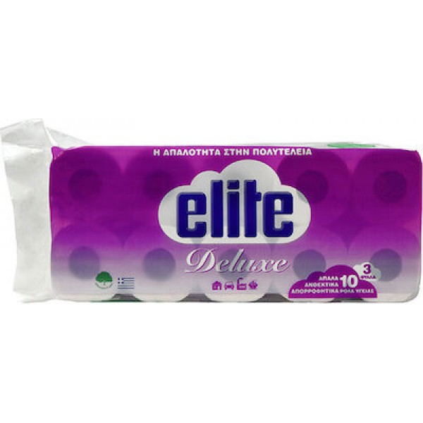 Χαρτί υγείας Elite Deluxe 3φυλλο βάρους 90gr συσκευασία των 10 τεμαχίων ΤΑ 2 ΔΩΡΟ