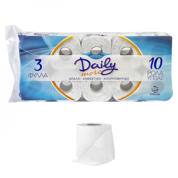 Χαρτί Υγείας Daily new πακ=10 Ρολά 3φ 17.3m 82g Daily