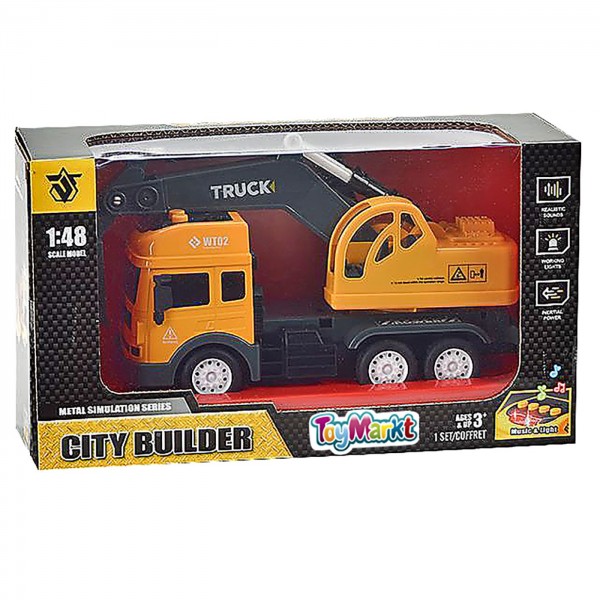 Die cast friction εκσκαφέας με φως + ήχο 27x15x10cm ToyMarkt 902246