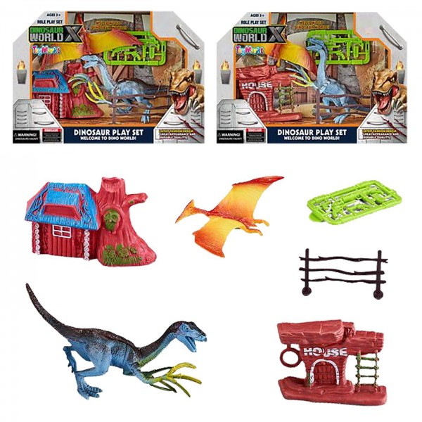 Δεινόσαυροι & σπιτάκια κουτί dinosaur world 24x17x7cm ToyMarkt 913386