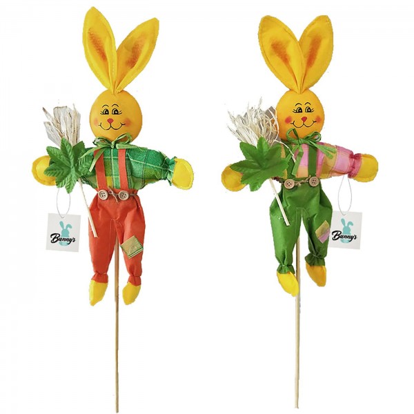 Λαγός με Στάχι σε Καλάμι 58cm (κούκλα 40cm) Bunny's 931603