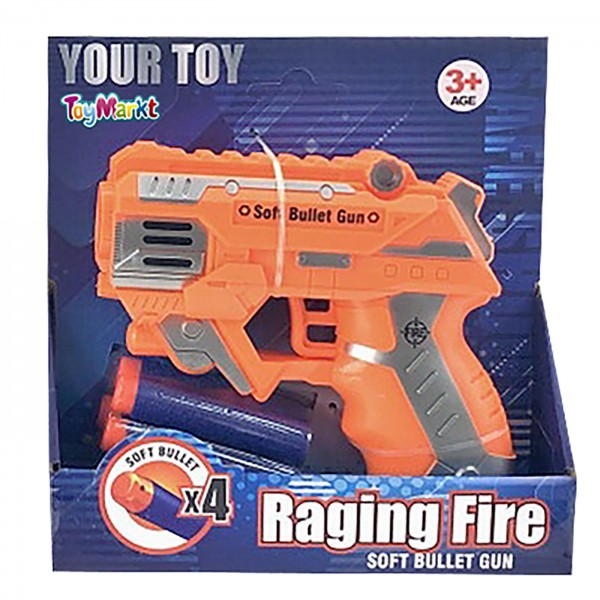 Πιστολάκι με μαλακές σφαίρες raging fire 16x16x5cm ToyMarkt 88798