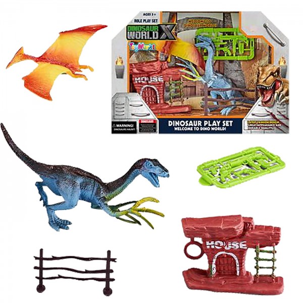 Δεινόσαυροι & σπιτάκια κουτί dinosaur world 24x17x7cm ToyMarkt 913386